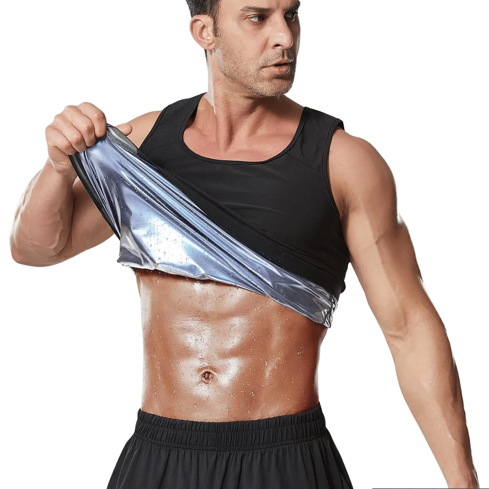 Sweat Vest Men Workout Top Summer Athletic Shirt Gym Clothes Running Fitness Tank Tops Mens Exercise Clothing Workout Gear Training Apparel Sportswear Activewear Mens Fashion