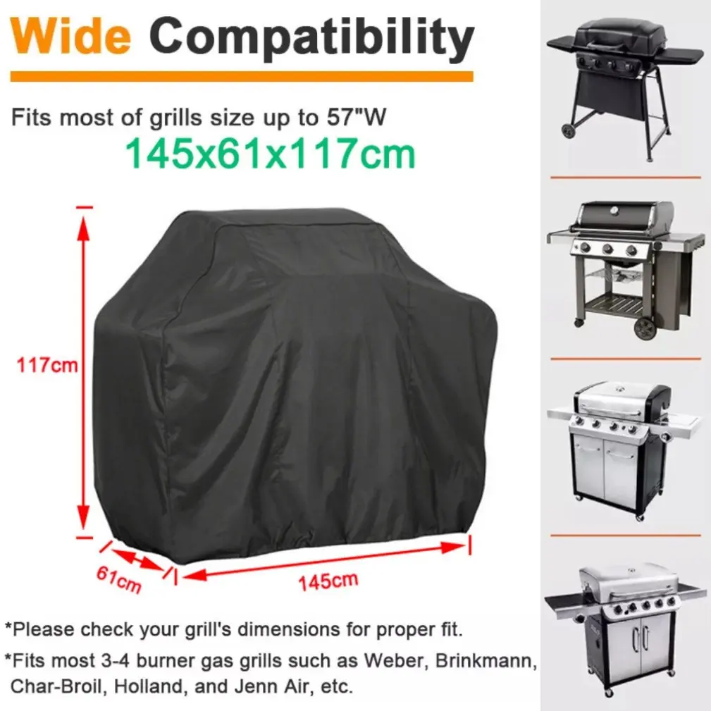 BBQ Gas Grill Cover Barbecue Waterproof Outdoor Heavy Duty 420D Oxford Fabric UV Protection 57-67 In