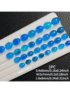 Blue Opal Cabochon Oval Shape Natural Loose Stone for Jewelry Making Engagement Ring Setting DIY Craft Gift