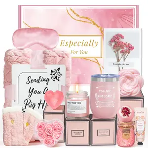 Birthday Gifts Basket for Women, Get Well Gifts,  Care Package with Flannel Blanket, Tumbler - Valentine's, Mother's Day, Christmas Gifts for Women, Mom, Wife, Girlfriend, Friends, Sister