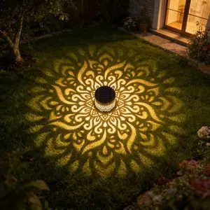Solar Mandala Projector Light, Flower Wall Lamp, Ip65, Led Outdoor Waterproof, Ideal for Art Exhibitions, Space Decoration, Bedroom Nightlight, Party Atmosphere, Holiday Gift, Solar Rechargeable Light