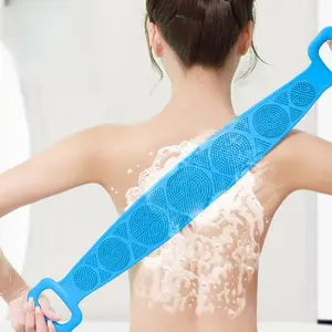 Random Color Silicone Body Back Scrubber, 1 Count Long Exfoliating Shower Brush, Manual Massage Tools For Men & Women, Body Care Tool