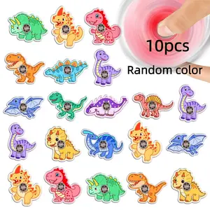 10pcs Acrylic Dinosaur Finger Spinners, Random Styles, Cute Party Favors, Stress Relief Sensory Toys, Boy Girl Classroom Rewards, Perfect Gifts