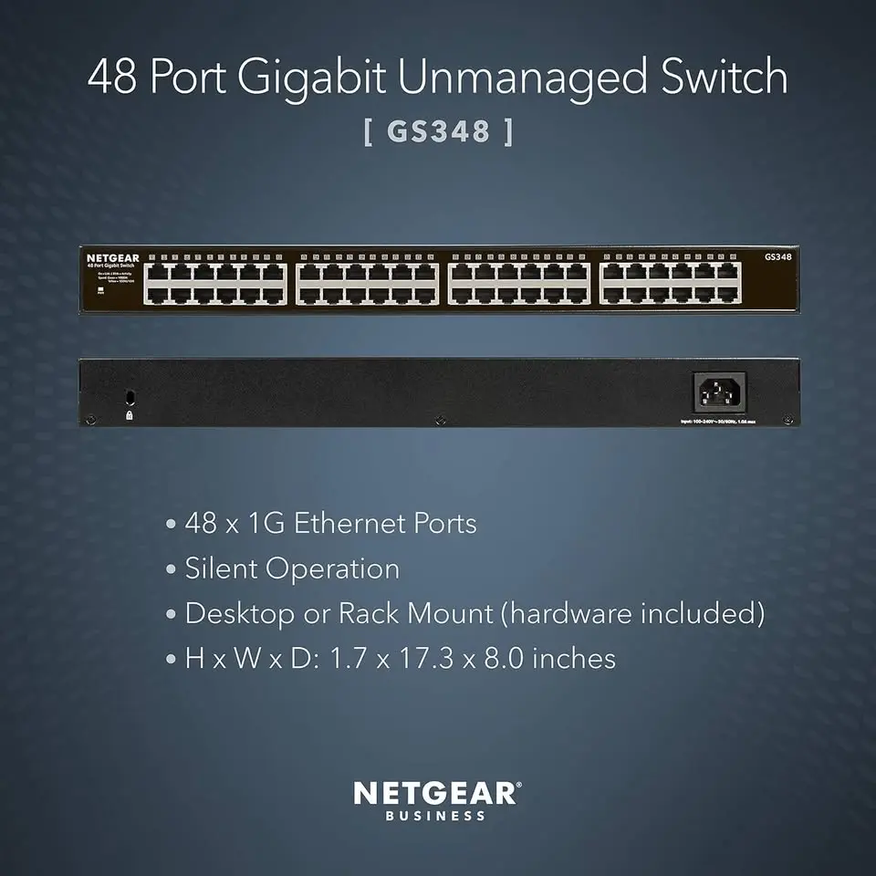NETGEAR 48-Port Gigabit Ethernet Unmanaged Switch (GS348)