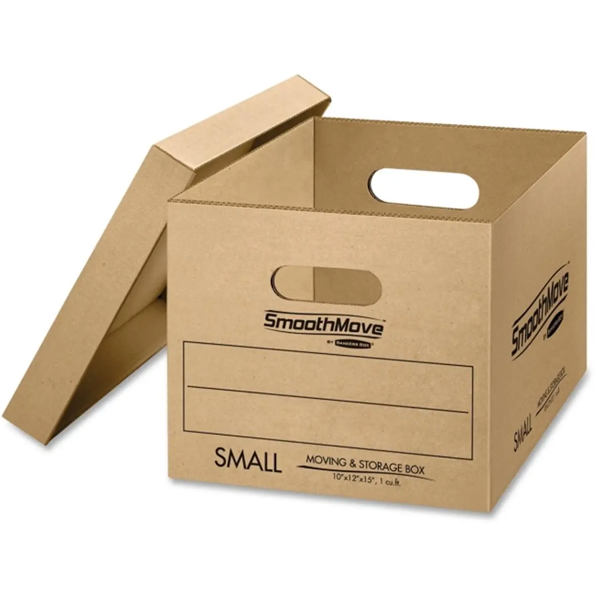 Fellowes Classic Small Corrugated Moving Boxes with Lift-Off Lid, Double-End Construction, Compact Reusable Storage Boxes for Home Packing & Organizing Needs