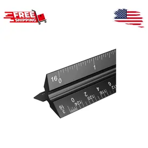 Architectural Scale Ruler: 12" Imperial Aluminum Alloy Metal Architecture Measuring Tools