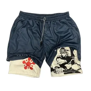 Anime Performance Shorts Summer Double Layer Beach Pants Fitness Training Pant Sports