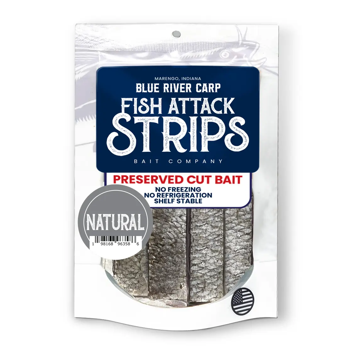 Bait Strips - Many Pre-Cut Bait Pieces for Fishing - 1 Pack - Ideal Size for Blue Catfish & Other Predators - Perfect for Rod & Reel Applications. Great for Freshwater and Saltwater