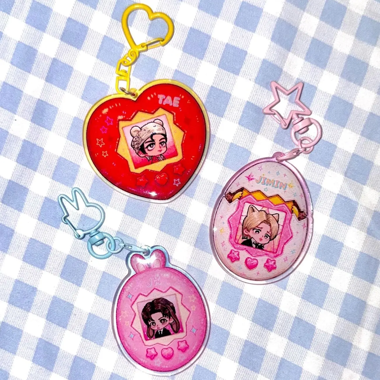 3 Styles Cutest VMinKook Tamagotchi Acrylic Keychain