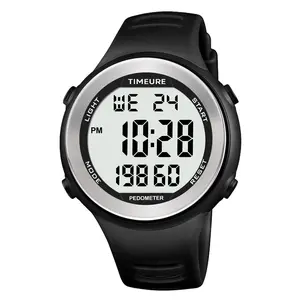 Sporty Round Digital Watch for Gift for Men Women, Waterproof, Backlight, Step Tracker, Simple, Practical Choice for Mobile-Free Fitness Enthusiasts TIMEURE-2308