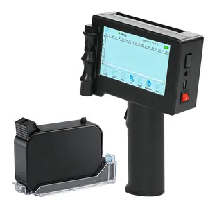 Pro Portable Handheld Printer Smart Touch Screen Batch Expiry Date QR Code Logo Coding Machine 600DPI 12.7mm TIJ Printer for Industrial Packaging and Warehouse DIY Marking