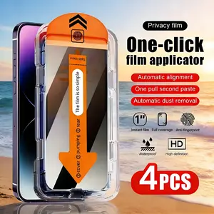 4pcs Full Cover Privacy Tempered Glass Protective Screen Protector For iPhone 14 Pro Max/ iPhone14 Pro/ iPhone 14/iPhone 14 Plus/9H+ Hardness, Ultra HD, Anti-Scratch, Anti-Fingerprint, Easy to Install, Anti-Peeping, Smartphone
