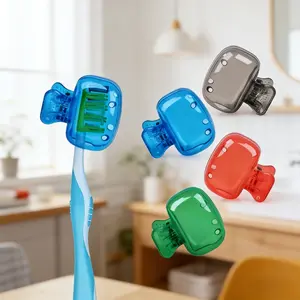5PCS Travel Toothbrush Protective Clip Portable Plastic Toothbrush Head Cover Tooth Brush Holder With Cover Storage Case for Travel/Camping