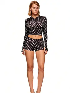 2026 Spring Summer Athflow Collection: Printed Jacket & Slim Cami Shorts Set Women’s Stylish Athflow 3 Piece Set - Print Jacket, Sexy Cami Top & Bodycon Shorts Sexy Slim Fit 3PCS Outfit - Printed Athflow Jacket, Crop Cami & Biker Shorts for Women