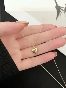 Mini Heart Pendant Necklace, Dainty Necklace, Heart Shaped Pendant, Adjustable Chain Jewelry, Elegant Daily Wear Accessory, Perfect Gift for Christmas, New Year, Valentine's Day, Wedding Season