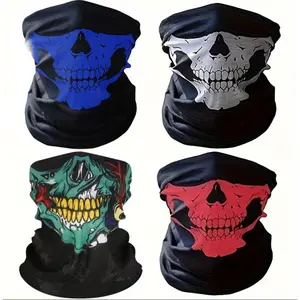 4PCS Neck Skull Mask for Men Headwear Half Face Mask for Motorcycle, Cold Weather Neck Warmer, Face Cover