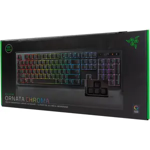 Razer Ornata Chroma Gaming Keyboard: Hybrid Mechanical Key Switches - Customizable Chroma RGB Lighting - Individually Backlit Keys - Detachable Plush Wrist Rest - Programmable Macro Functionality