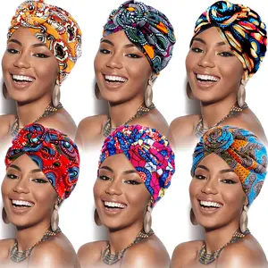 A Set of 6/5 Pcs African Headwrap Turban for Black Women,Pre Tied Knot Bonnet Knot Beanie Cap Set,Head Scarf Headwrap Hat,Rainbow Keffiyeh,Christmas Party,Father's Day Gift,Summervibes,Hand Tools Kits