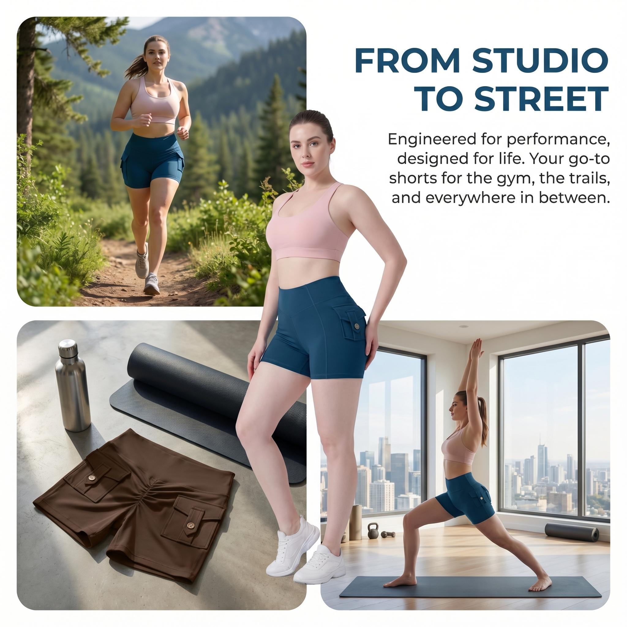 Viral Cargo Pocket Scrunch Booty Yoga Shorts, High Waist Tummy Control Workout Biker Shorts for Women, Buttery Soft 4-Way Stretch Gym Shorts for Running, Pilates, Loungewear & Everyday Wear, 2026 New Arrival Activewear That Sculpts & Stores"