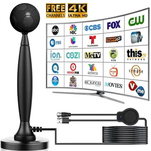 Indoor Digital Antenna for Smart HD Tvs, 360° Omni-Directional Reception, Supports Vhf/uhf/nbc Channels, 4K 1080P, Easy Installation