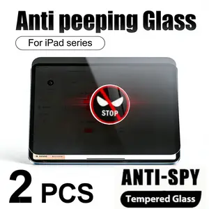 2pc Privacy Tempered Screen Protector for Tablets, Compatible with iPad Air 8/m4, 9h Hardness, Anti-Spy, Anti-Fingerprint, Bubble-Free, Easy Installation