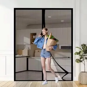 Magnetic Screen Door Mesh Curtain, Sliding Door, Slide Doors, Auto Closing, No Drill Installation, Breathable Mesh, Mosquito and Bug Protection, Multiple Sizes for Indoor and Outdoor Doorways