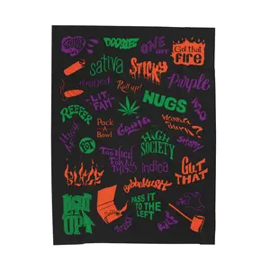 Graphic Word Art Velveteen Plush Blanket  Bold Typography Throw | Ultra Soft 60x80 Cozy Couch, Bed or Statement Blanket