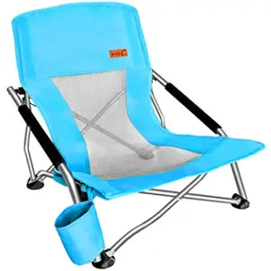 Beach Folding Camping Chair Ultralight & Compact, Cup Holder, Carry Bag, Heavy-Duty