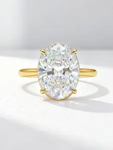 1 PC Classic 5 Carat Oval Zircon Ring, Engagement Rings, for Women Fashion Jewelry for Festival Party Daily Clothing Decor Wedding Engagement Ring Anniversary Party Birthday Valentine's Day Gift for Girlfriend