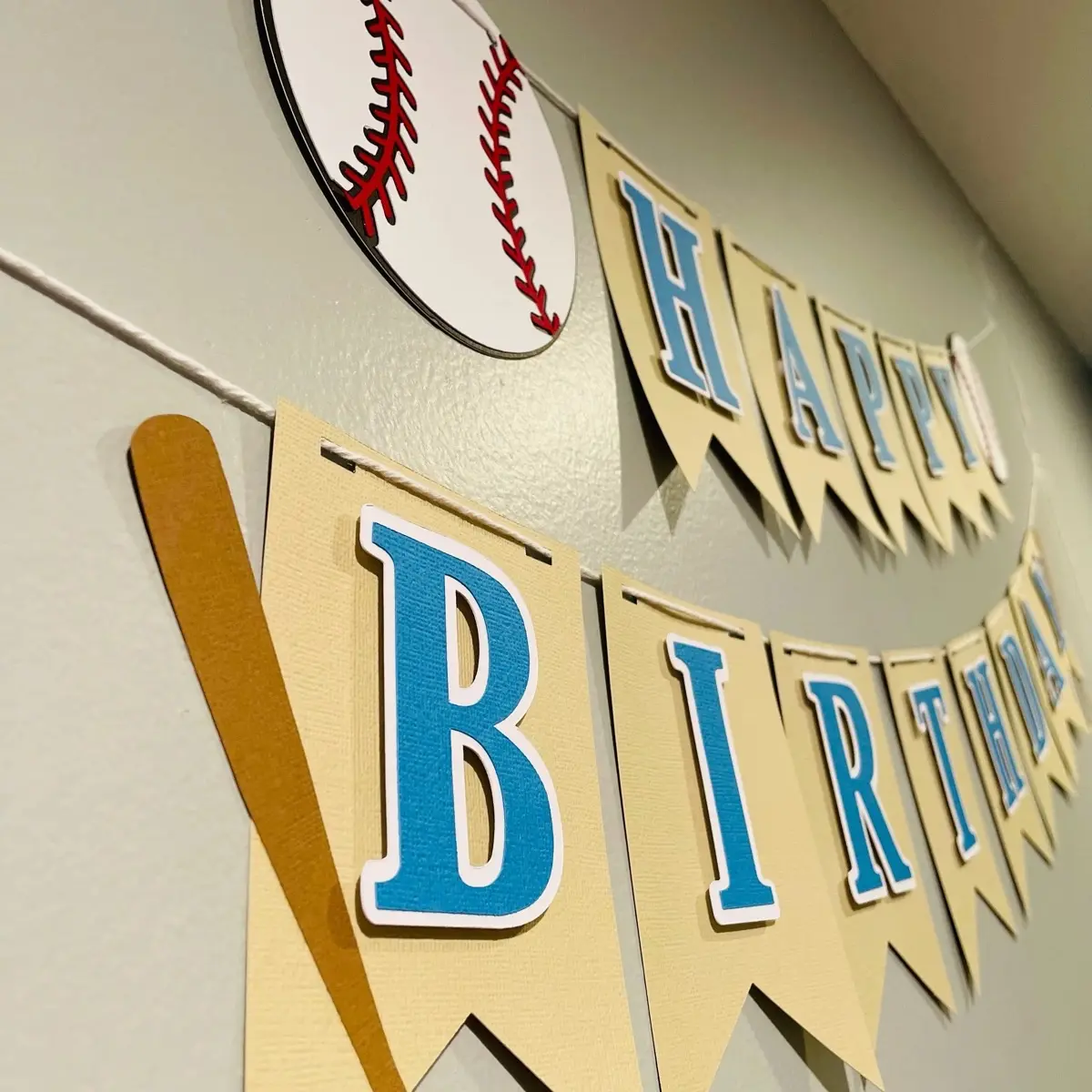 Baseball Happy Birthday Banner - Custom Name/Age Banner