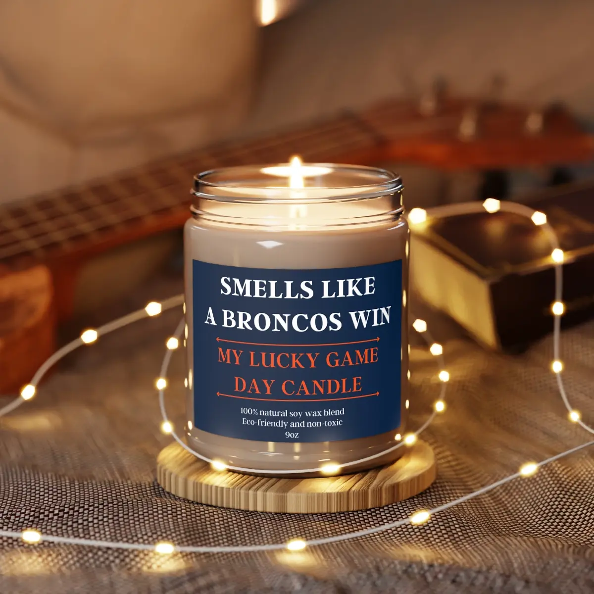 Smells Like Broncos Win Candle Football Candle Game Day Sport Denver Decor 9oz