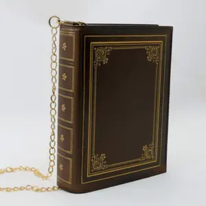 Vintage Book-Shaped Handbag, Retro Style Single Shoulder Bag, Crossbody Bag, Embossed Crossbody Bag, Perfect for Casual, Creative Design Bag