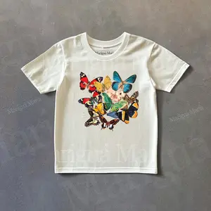 [Sale Up To 40%] Vintage Butterfly Graphic Baby Tee, Retro Y2k Shirt, Cottagecore BabyBaby Tee, Colorful 90s Shirt, Artful Cottagecore Graphical Shirt, Bug Lover Shirt