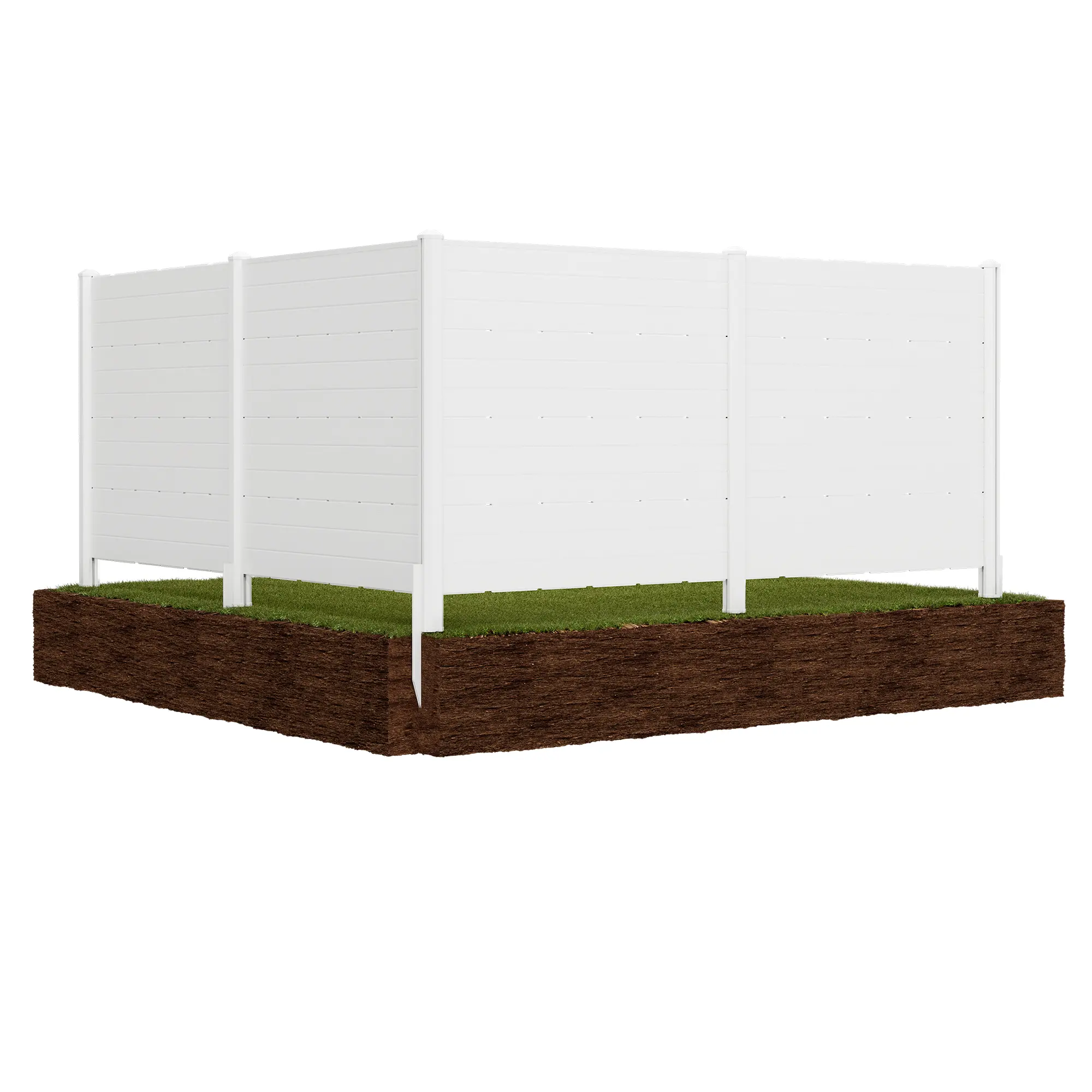 Polar Aurora Privacy Fence Panels, 182 x 45 in PVC Air Conditioner Fence with 4 Panels, Ground Stakes & Hammer, Decorative Fences for Yard, Pool Equipment & Trash Can, Privacy Screen Outdoor for Garden