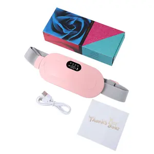 Menstrual Heating Pad Smart Uterus Warmer Belt,Winter & New Year Gift,Portable Cordless Fast Heating Pad, Electric Waist Belt Device with 4 Heat Levels and 4 Massage Modes, Back or Belly Heating Pad for Women and Girl, Pink Christmas Gift for Girlfriend