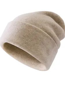Luxury Soft 100% Pure Wool Slouchy Beanie, Warm Winter Knit Beanie, Unisex Fashion Accessory, Cozy Daily Wear Hat