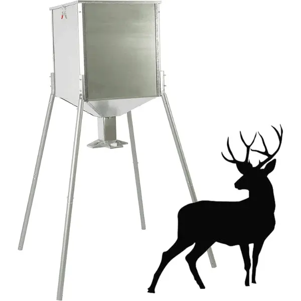 HECASA 450LB Capacity Big Game Gravity Deer Feeder Galvanized Steel Hunting w/o Foot Kit Outdoor,father'sdaygifts,campingessentials,campinggear