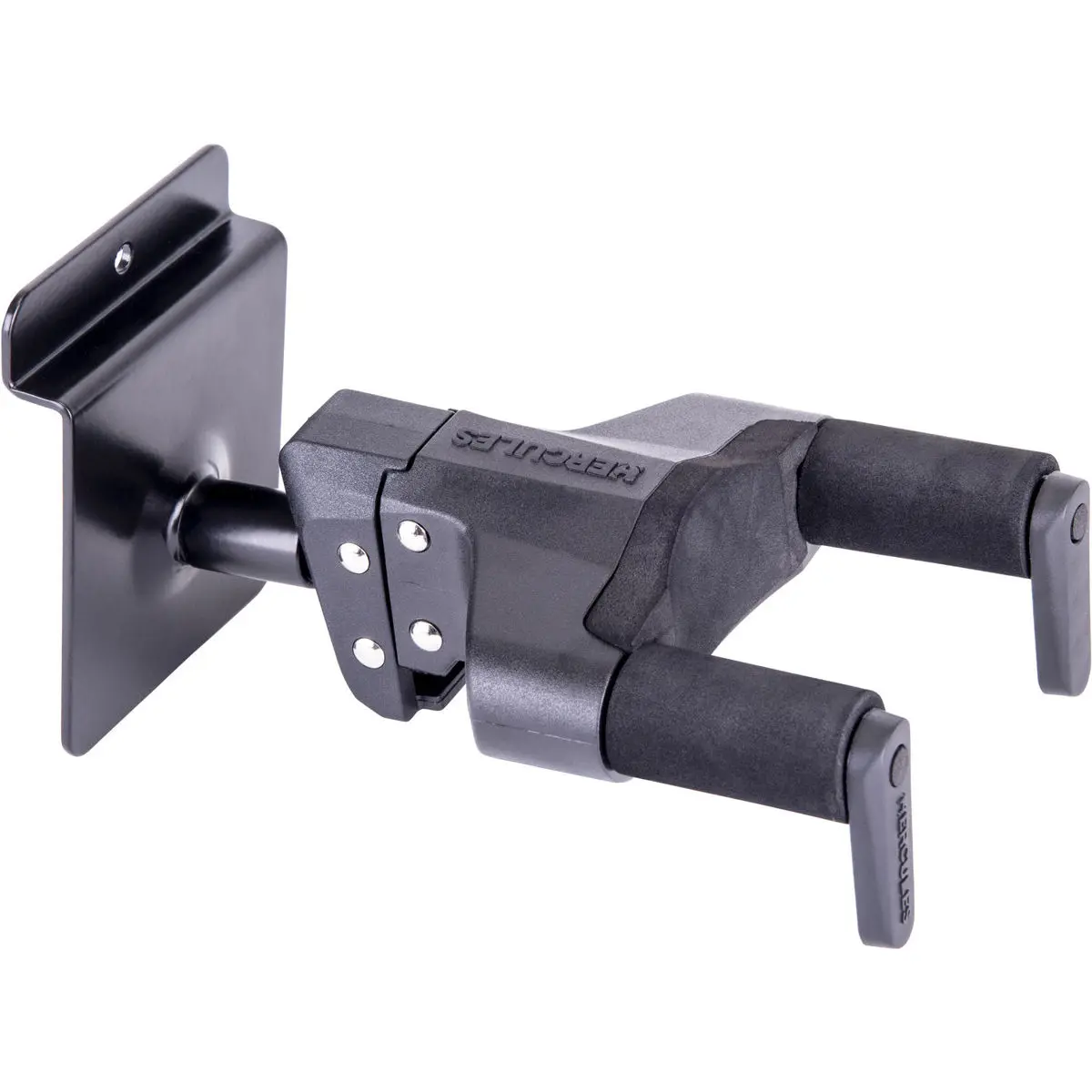 Hercules Stands GSP39SB PLUS Series Universal Auto-Grip Short-Arm Slat Wall-Mount Guitar Hanger for Guitar Storage, Metal Frame