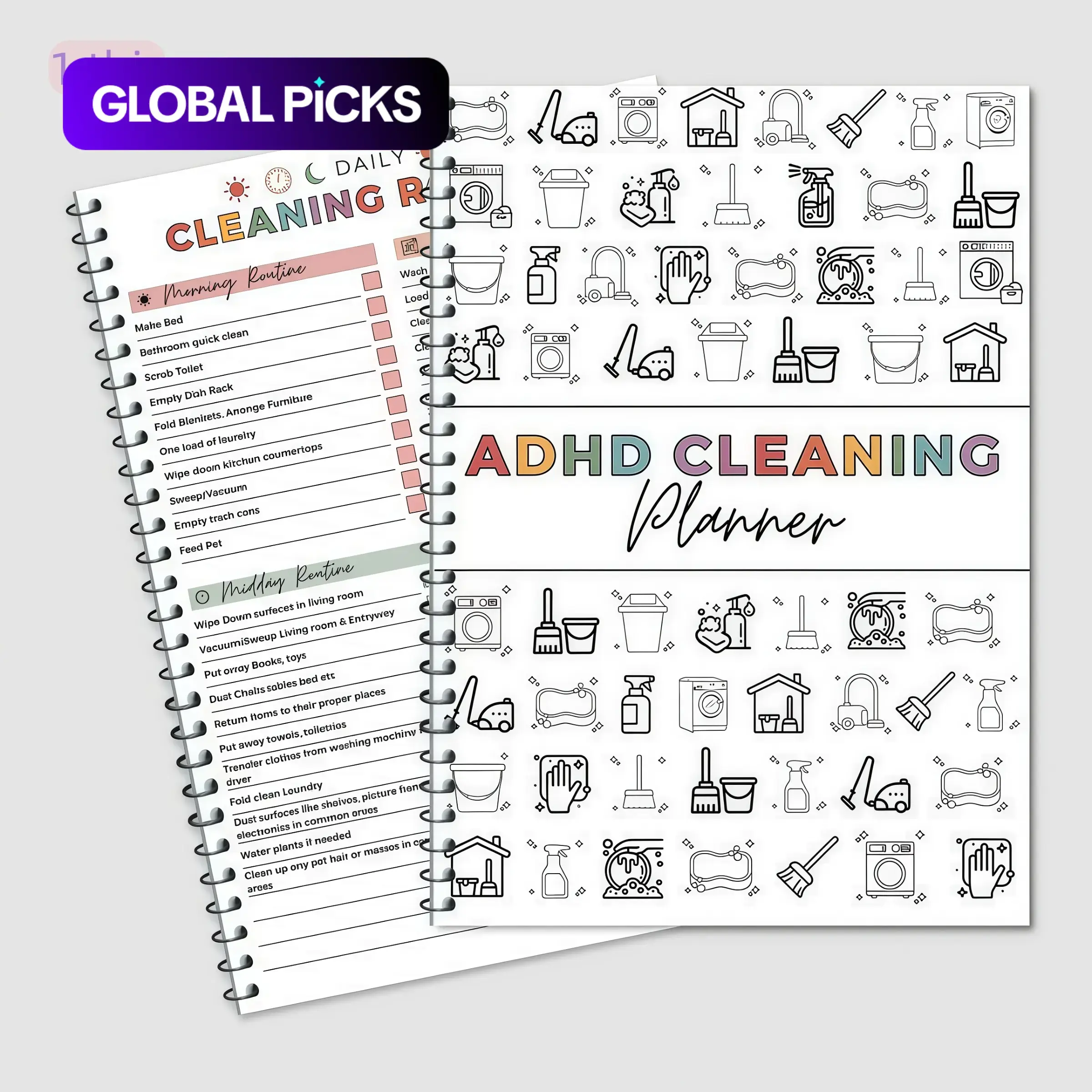 Household Daily Cleaning Schedule Planner, Weekly Cleaning Task Organizer, 1 Count Cleaning Checklist Notebook, Cleaning Routine Planner, Home Office Stationery & Supplies #GLOBAL PICKS