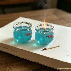 2-Pack Bubble Fish Tank Scented Candles, Perfect Gift for Friends and Girls, Elegant Decorative Item, Soft Fragrance for Bedroom, Souvenir