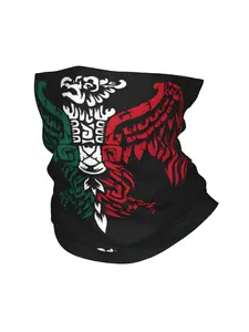 Aztec Eagle Mexican-Inspired Lightweight Bandana Mask - Versatile Neck Gaiter, Scarf, and Headband