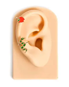 Apple & Snake No-Piercing Ear Cuffs