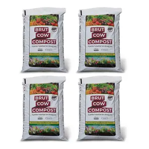 Brut Organic Chicken Compost Nutrient-Rich Garden Fertilizer for Farm (4 Pack)