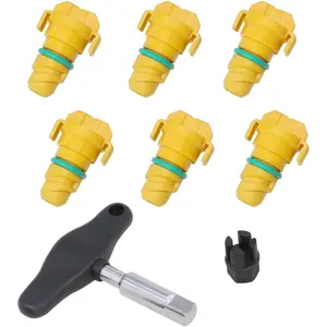 Oil Drain Plug 8 Pack Compatible with Ford F150 Mustang Bronco Edge Lincoln Explorer 2.7, 3.0, 3.5, 5.0 KX6Z6730B KX6Z-6730-B FT4Z-6730-A BC3Z-6730-A with Oil Drain Plug Removal Tool and Adapter