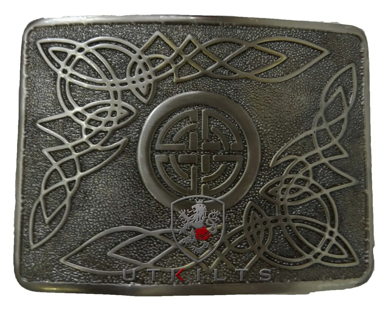 Kilt Buckle – Heritage, Celtic Shield Knot Antiqued Black