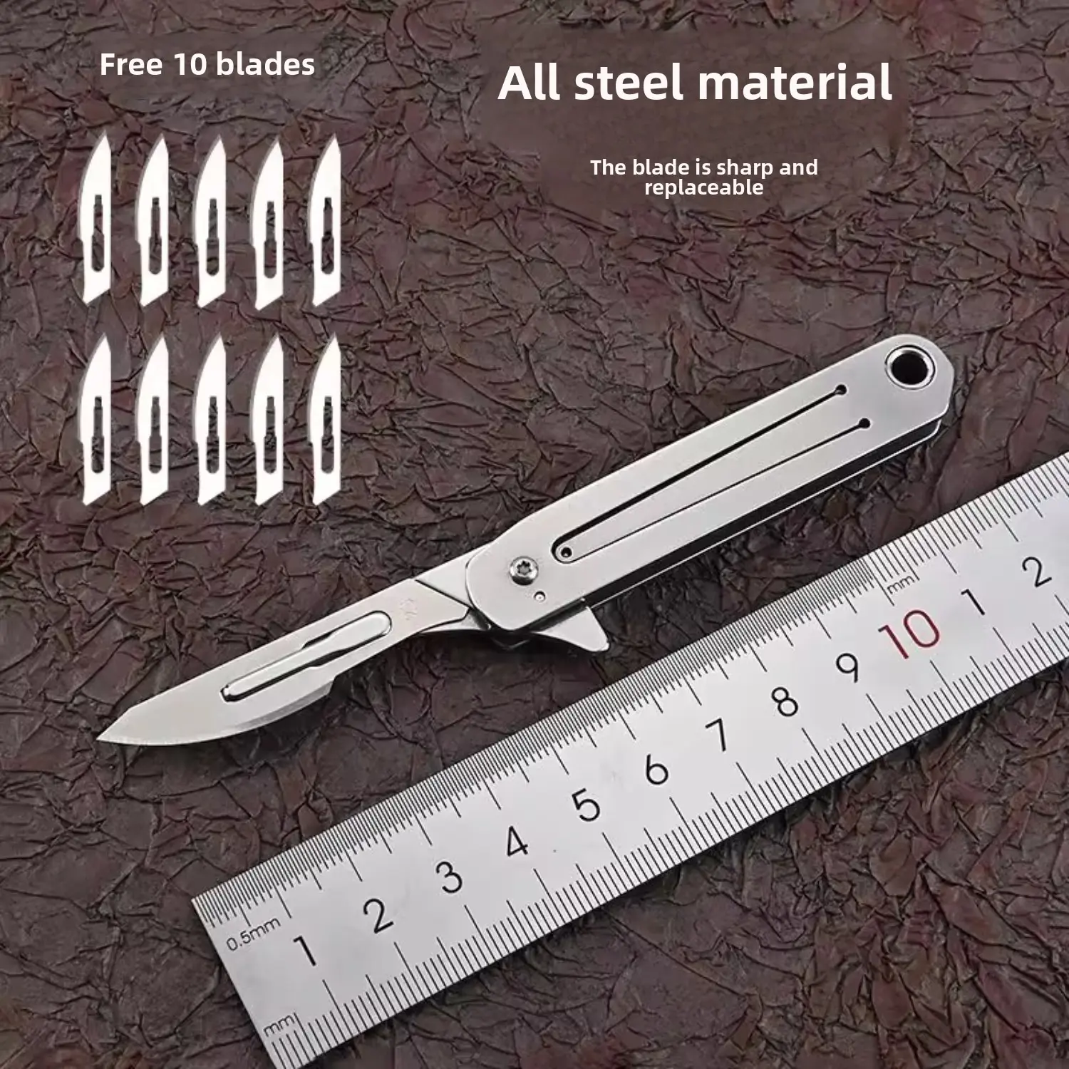 5-in Sharp Metal Professional Kitchen Knife, Portable Kitchen Tool for Meat Slicing