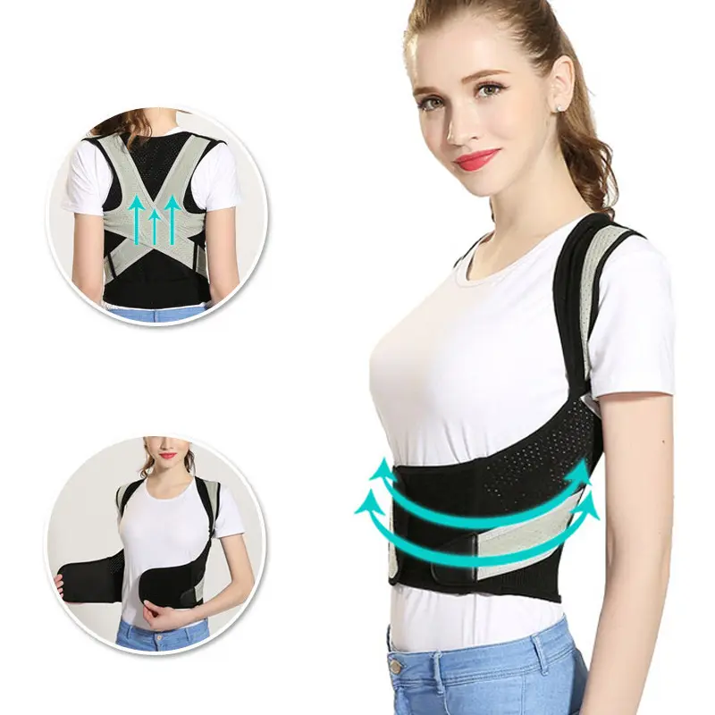 Breathable Back Straightener & Adjustable Upper Back Brace! Anti - Hunchback Correction Belt for Adults & Children. Correct Back & Sitting Posture.
