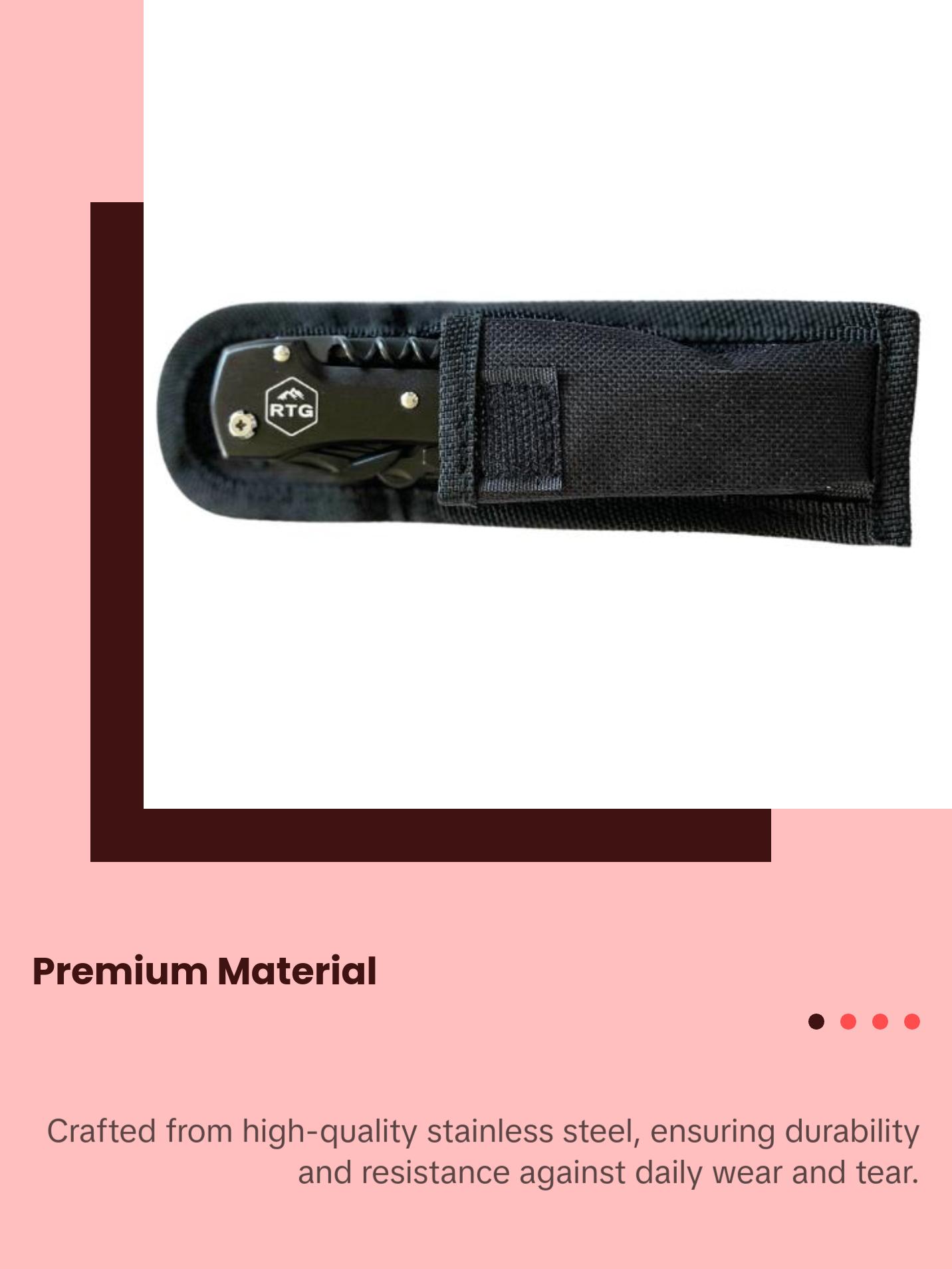 RTG Universal Multi-Tool – Versatile Stainless Steel Pocket Tool for Everyday Carry, Survival, and Outdoor Adventures