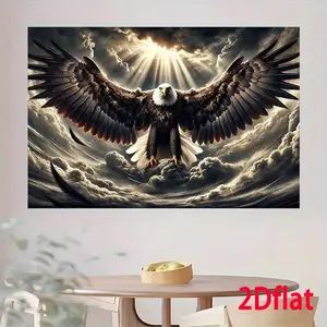 1pc 2D Flat Majestic Eagle Wall Tapestry, 100% Polyester Nature-Inspired Home Decor, Versatile for Living Room, No Electricity Needed, Party Photography Background