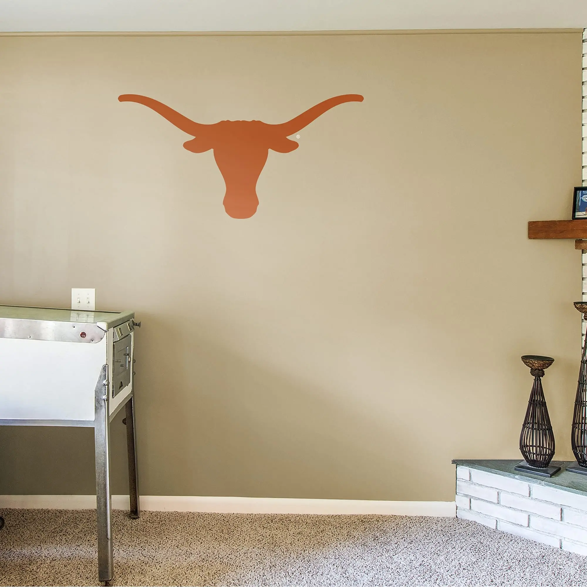 Official NCAA Texas Longhorns RealBig Logo Collection Reusable Vinyl Wall Stickers, Home Decor for Rooms